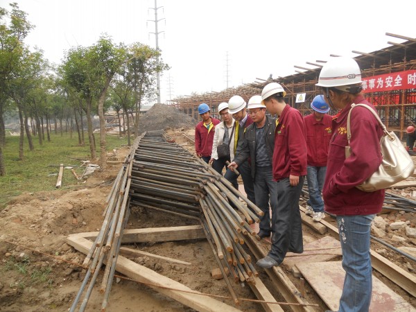 里花水匝道项目迎接西安市文明工地终期验收